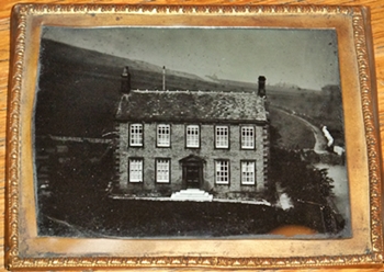 Haworth Parsonage viewed from the Church Tower c1857, possibly by John Stewart.